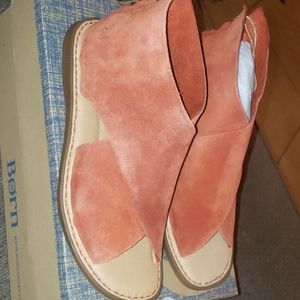 Red suede sandals